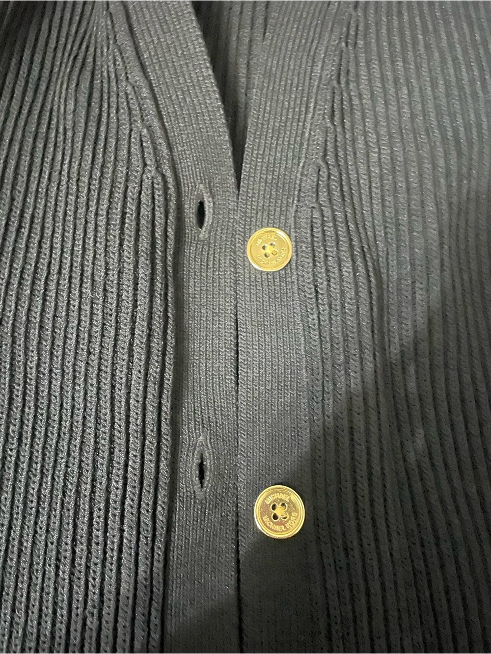 Michael Kors Black Ribbed Knit Cardigan - Picture 3 of 4